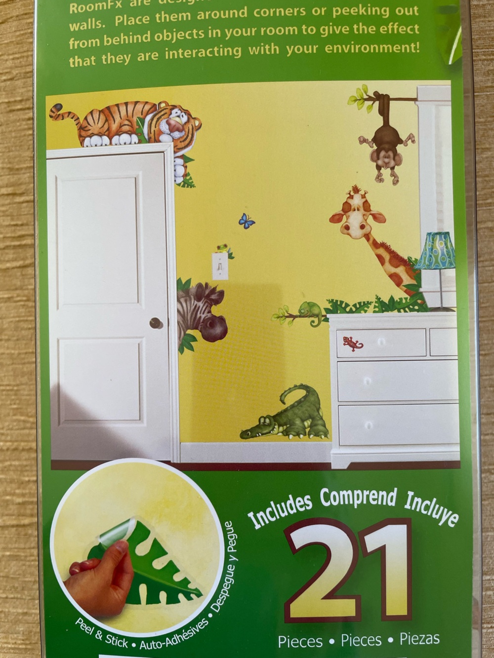 RoomFx Jungle Animal Jumbo Peel & Stick Wall Decals — Brown and Green